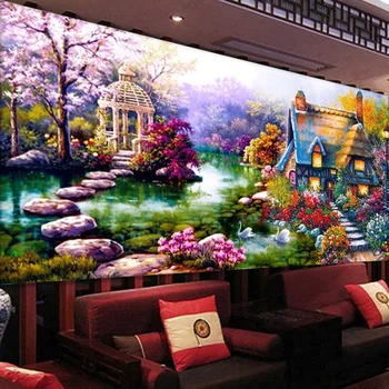 

5D DIY Diamond painting landscape Garden Cottage Rhinestone cross stitch Diamond Embroidery House decor gift