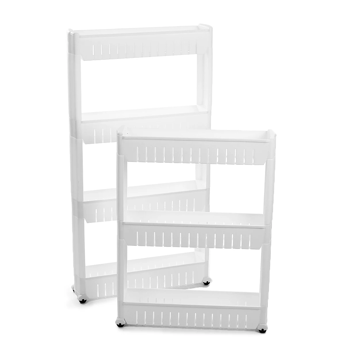 3/4 Tier Kitchen Trolley Rack Slim Slide Out Home Storage Holder Shelf Rack Kitchen Bathroom Cart Home Organizer With Wheels