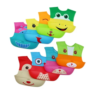 

BabySilicone Rice Bibs with Waterproof Fabric Fashion for Baby Waterproof Lunch Bibs NTDIZ1014