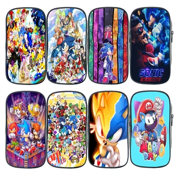 

New Arrival Sonic Pencil Case Large Capacity Stationery Pen Box Cartoon Cute Pencilcase Storge Kids School Pen Bag