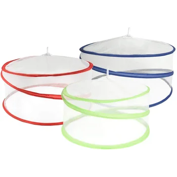 

3pcs Foldable Food Cover Durable Food Protective Cover Dustproof Anti-flies Fruit Vegetable Dish Cover for Home (Assorted Color)
