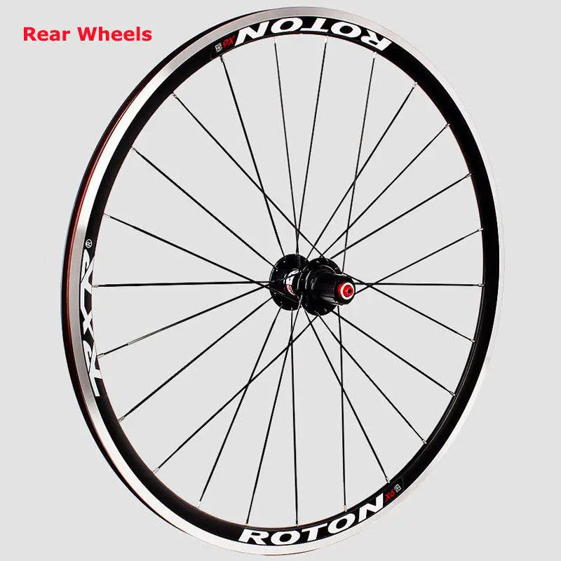 RXR 7-11 speed 700C комплект колес для шоссейного велосипеда колеса из алюминиевого сплава V тормозные клинчеры передние задние колеса подходят 7-11 S кассеты - Цвет: Rear Wheel-Black