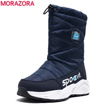 MORAZORA/ г. Новое поступление, теплые зимние ботинки, размер 41 Женская хлопковая обувь ботинки на платформе с густым мехом женские зимние ботинки до середины икры
