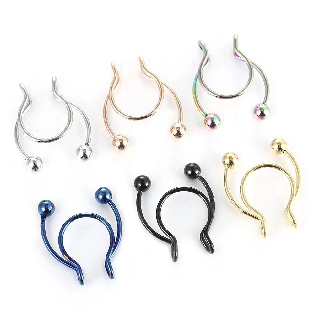 Хип-Хоп рок преувеличенный модный медицинский зажим для носа из нержавеющей