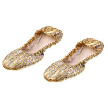 

2Pairs Belly Dance Shoes Ballet Gymnastic Slipper Flats for Women Girl L+XL