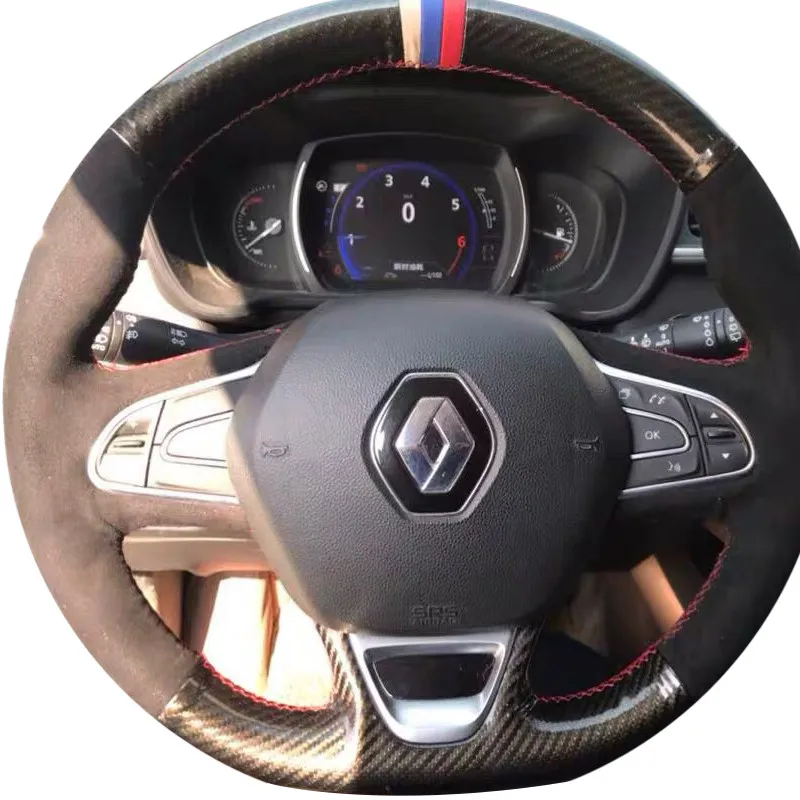 

For Renault Koleos kadjar Espace Captur Fluence Renault Latitude DIY custom leather car interior steering wheel cover