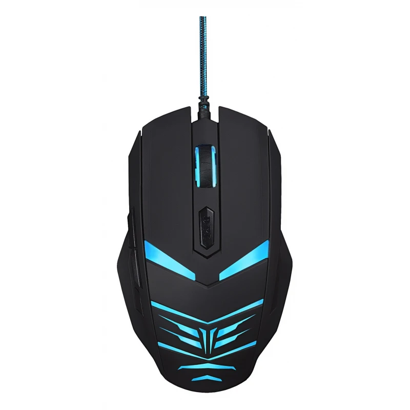 Мышь Oklick 745G LEGACY черный/голубой оптическая(2400dpi) USB игровая(6but