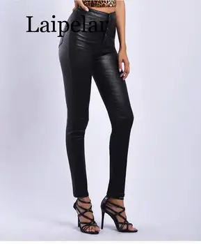 

Snake Print Leather Pants Women Black Skinny PU Leather Pants Push Up Leggings High Waist Pencil Pants Women Leather Jeans Black