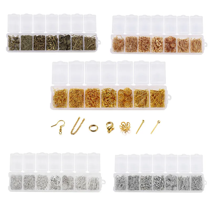 

1Set Jewelry Making Kit DIY Earrings Materials Earring Hook Necklace Beads Caps Accessories for Jewelry Making DIY Supplies Sets