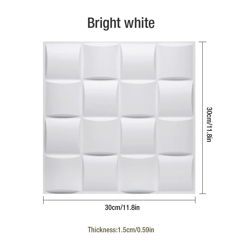 30x30 см 3D Художественная настенная панель фон Настенный декор внешняя 3D резьба тисненые 3D Wa перламутровые красочные свадебные декоративные обои - Цвет: Bright white