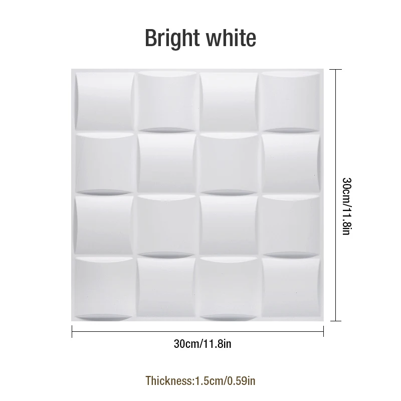 Bright white 30x30 см 3D Художественная настенная панель фон Настенный декор внешняя 3D резьба тисненые 3D Wa перламутровые красочные свадебные декоративные обои - Цвет: Bright white