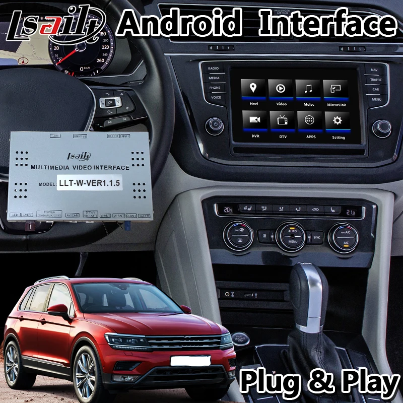 Видеоинтерфейс Lsailt Android для Volkswagen Tiguan Passat 2014 2018 года MOB MIB с автомобильной GPS