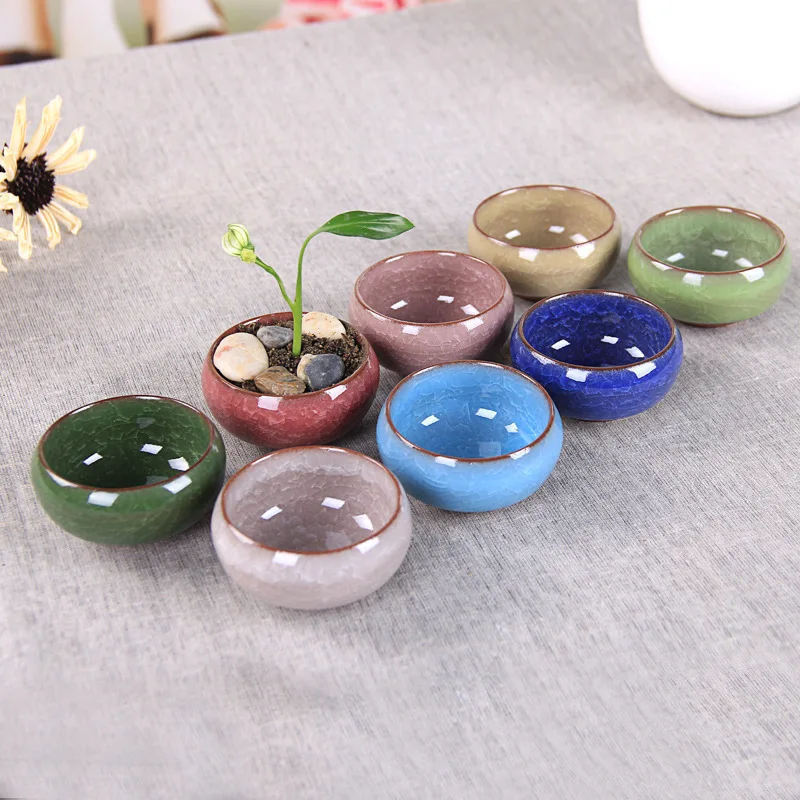 8 штук керамических цветочных горшков с несколькими мясами, керамические украшения для стола, маленькие цветочные горшочки, керамические изделия с отверстием