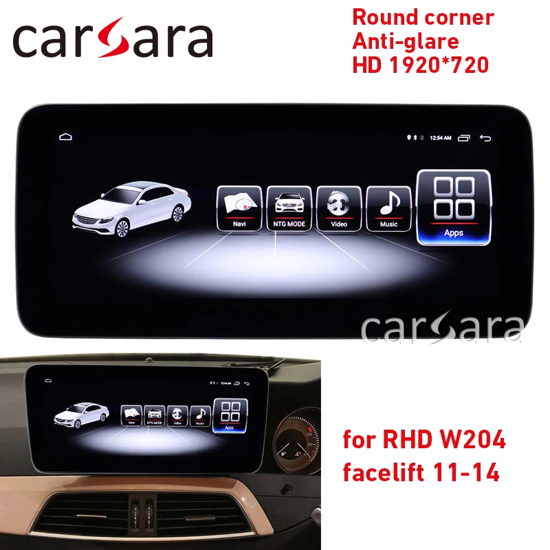 Android широкоэкранный C class W204 facelift RHD круглый Угловой монитор C180 антибликовый дисплей C300 4G ram 1920 PAD C63 android NAVI
