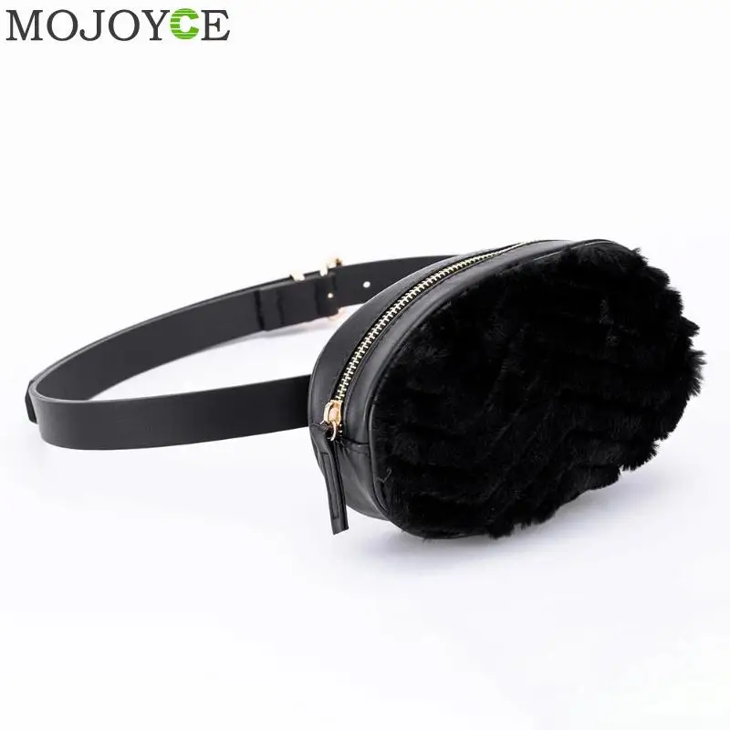 Waist Pack Plush Leather Fanny Pack Chest Bags for Women Ladies Phone Bag Travel Money Belt Bolsa Functional