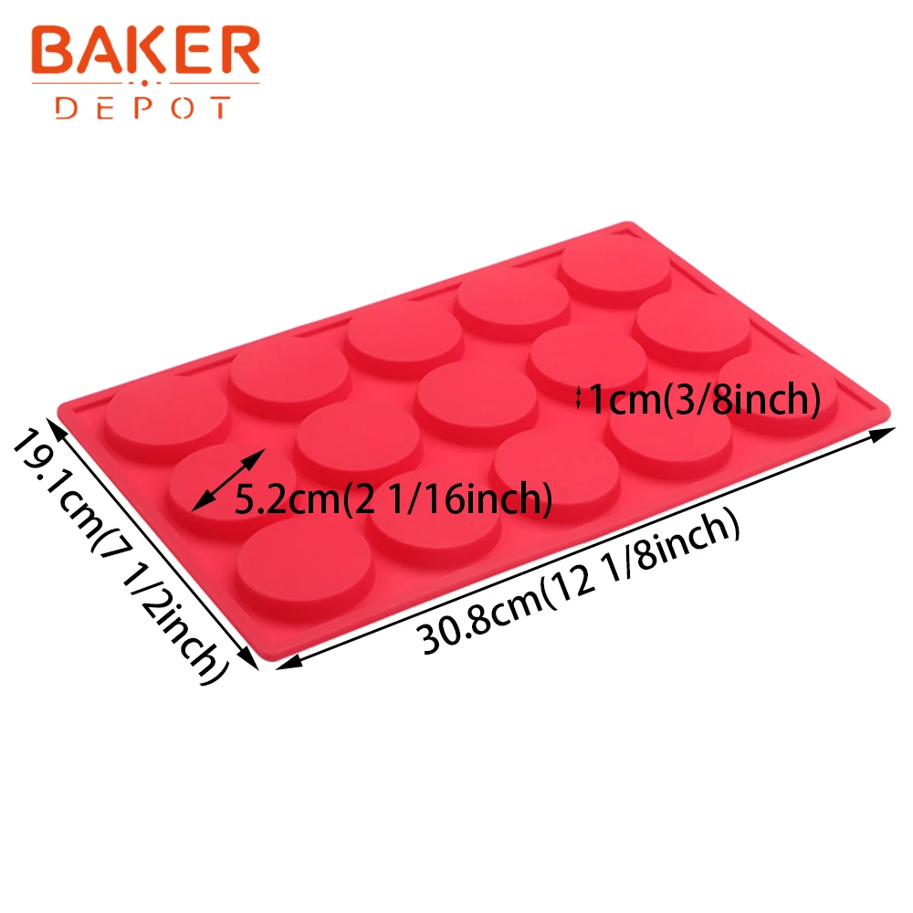 BAKER DEPOT силиконовая форма для печенья торт Кондитерская выпечка круглая Конфета шоколадная форма для торта украшения 15 полости DIY пирог