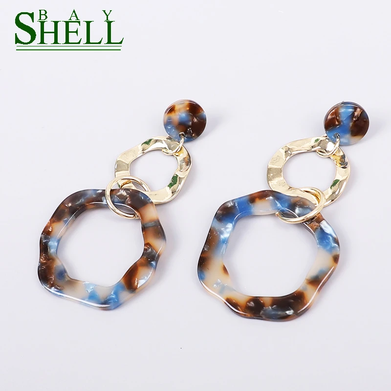 

Shell Bay Fashion Earrings Jewelry For Women Punk Drop Earrings Cute Long Leopard Earrings Rainbow Earings Simple Boho Star 2020