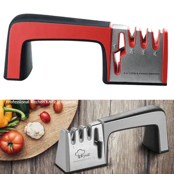

MYVIT 4-in-1 Scissors Sharpener Kitchenware Handheld 4-Stage Shears Sharpening System Stainless Steel