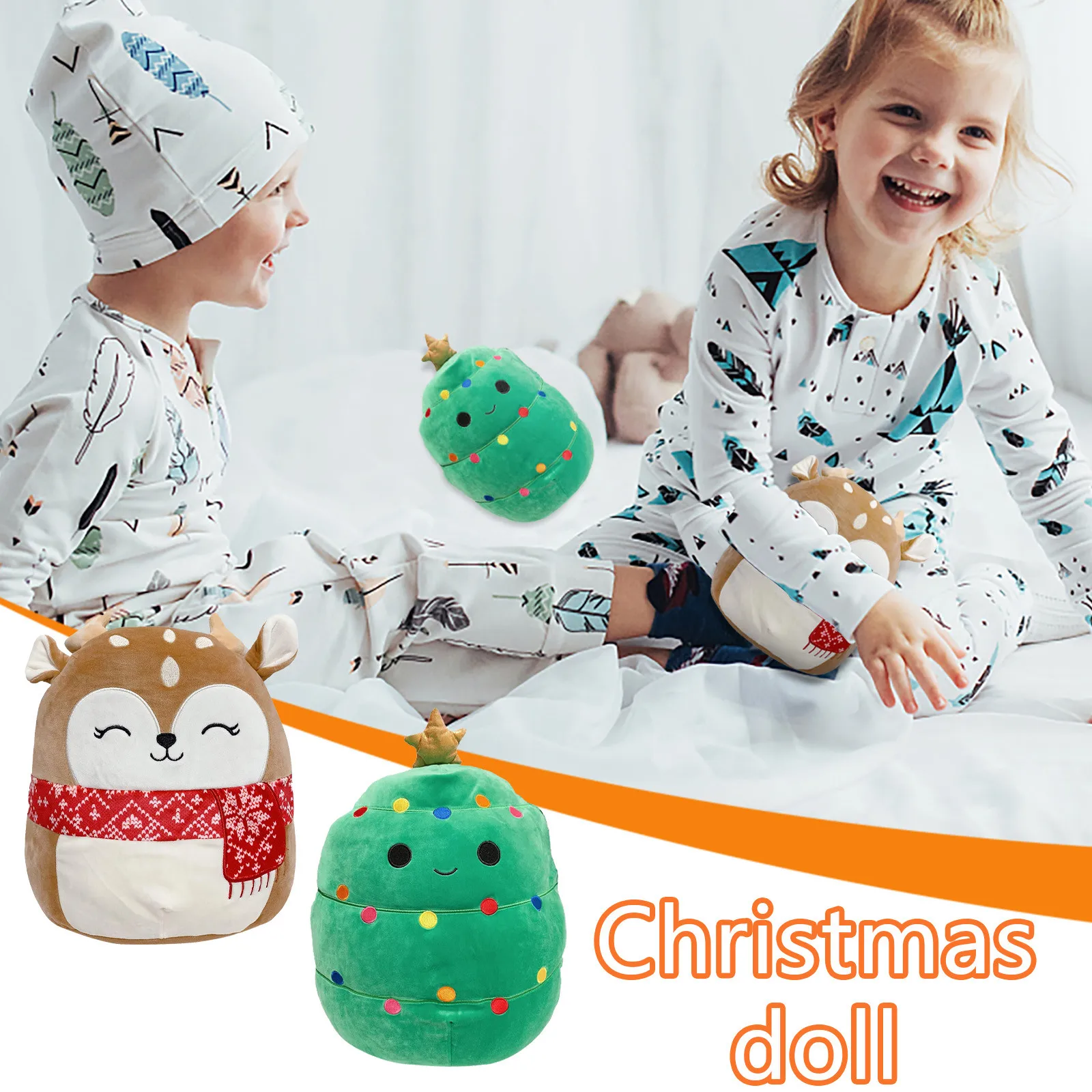 Christmas Gingerbread Man Elk Plush Doll Tree Star Non-original Pillow Home Decor Toy for Kids Xmas High Quality Gift |