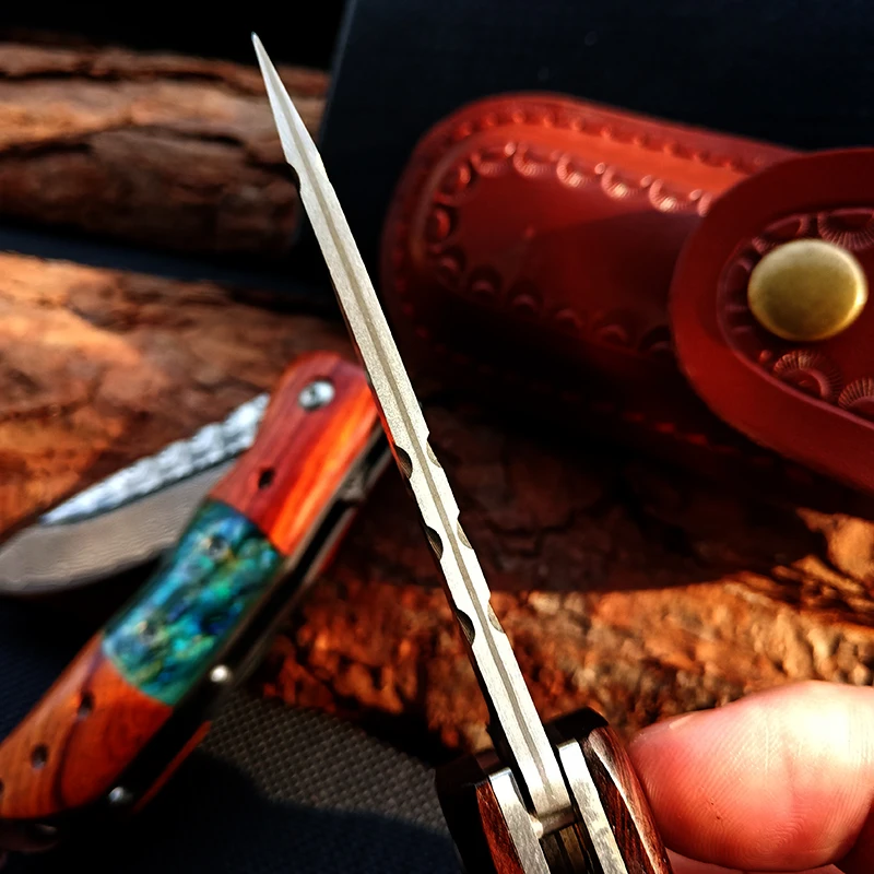Тактический нож палисандр Дамасская сталь мини складной карманный нож ручной открытый портативный универсальный нож EDC Инструменты