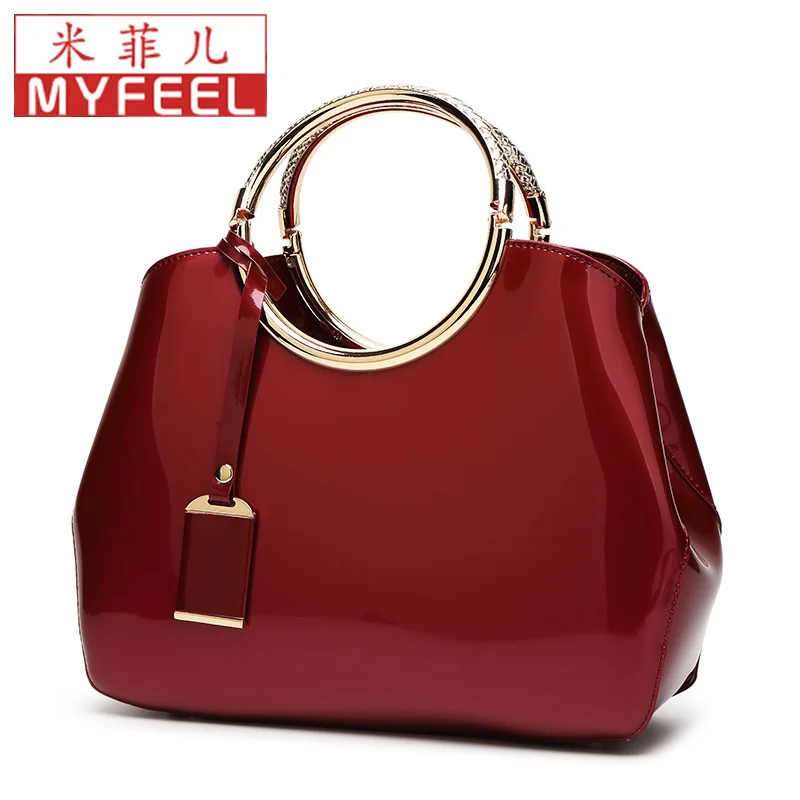 

Patent Leather WOMEN'S Bag Bag Bridal Bag 2019 Summer New Style Hand Shoulder Elegant WOMEN'S Bag