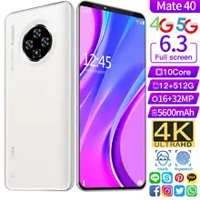 Fast Shipping Global Version Mate 40 6.3Inch Smartphone 10Core 5600mAh 12+512GB Dual SIM Support Face ID 4G 5G Network CellPhone