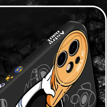 Cute Astronaut Hand Lanyard Phone Case For iPhone 13 12 11 Pro Max XS Max XR X 8 7 Plus Liquid Silicon Soft Bumper Back Cover 5