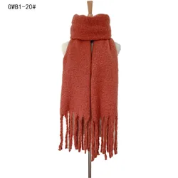 Luxurious Cashmere Women's Bright Solid Scarf - Winter Shawl & Wrap with Tassel Trim (Caramel color)