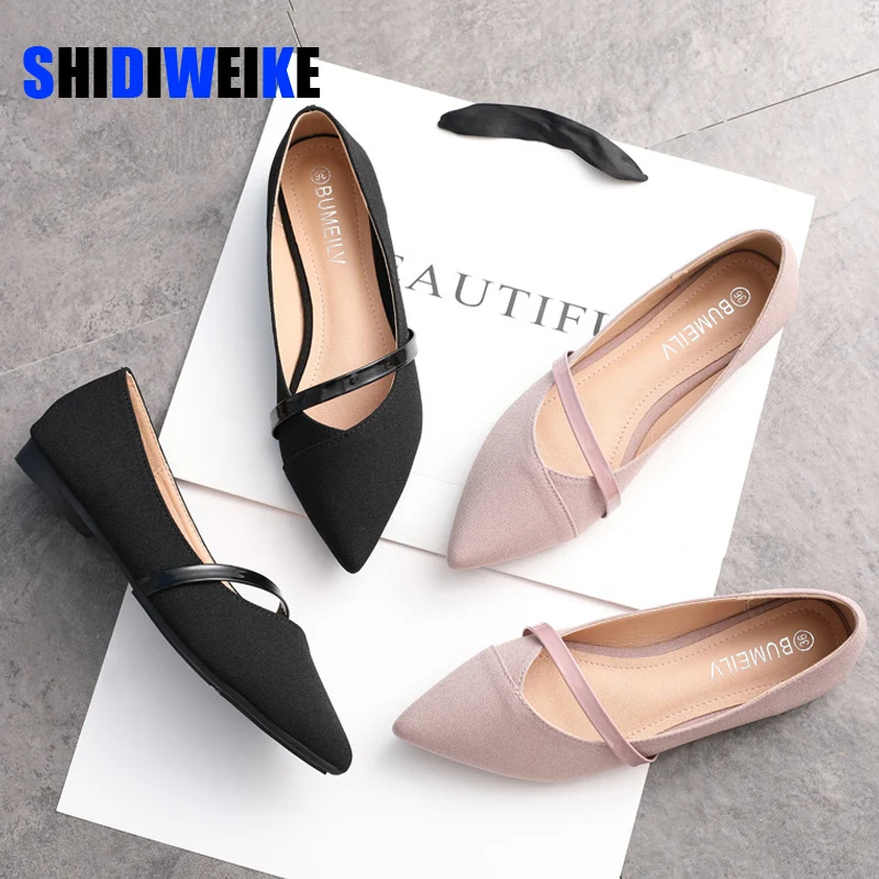 black leather pointed flats