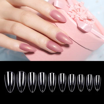 

500PCS Full Cover False Nail Tips Quick Extension Mold Tips Nail Extension White Transparent Detachable Nail Tools
