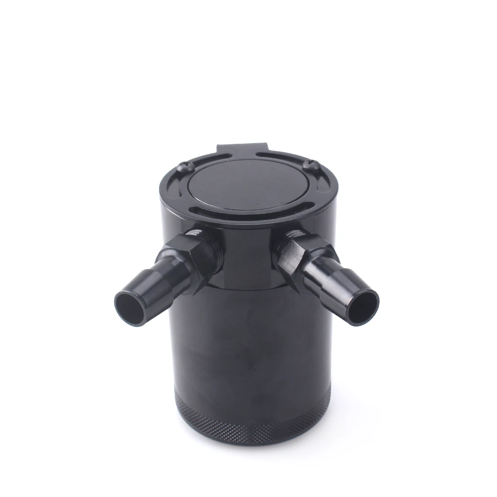 Universal Oil Catch Can Compact Baffled 2-Port Aluminum Reservoir Oil Catch Tank Fuel Tank Parts Two hole breathable Kettle