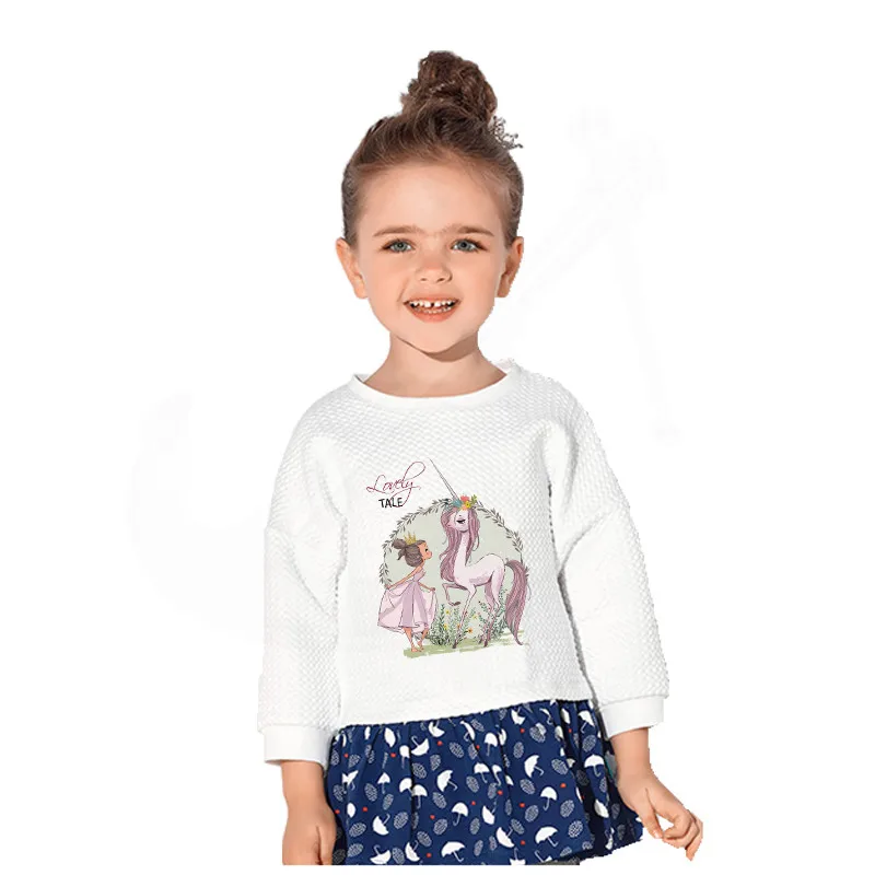 Lovely tale Girl and unicorn термочувствительные патчи Сделай Сам Детские Термо-Стикеры для одежды на одежде утюжок на переводе для одежды