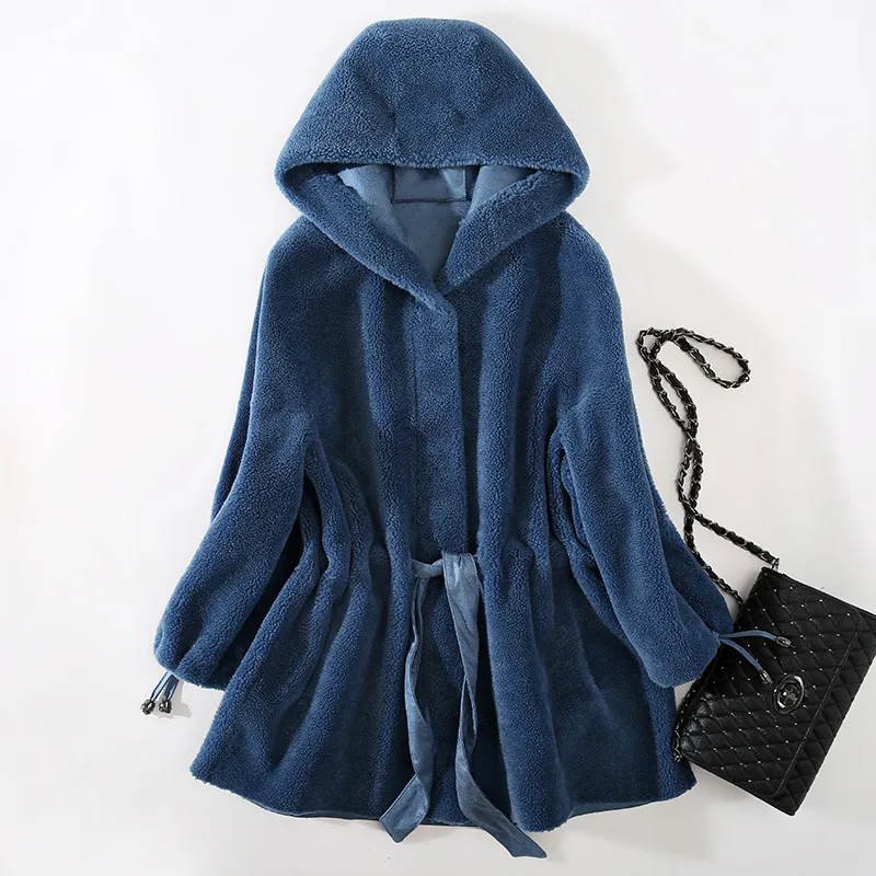 

Women's Fur Coat Real Wool Female Jacket Loose Korean Style Sheep Shearling Fur Coats 2020 Thick Warm Winter Jackets YQ296