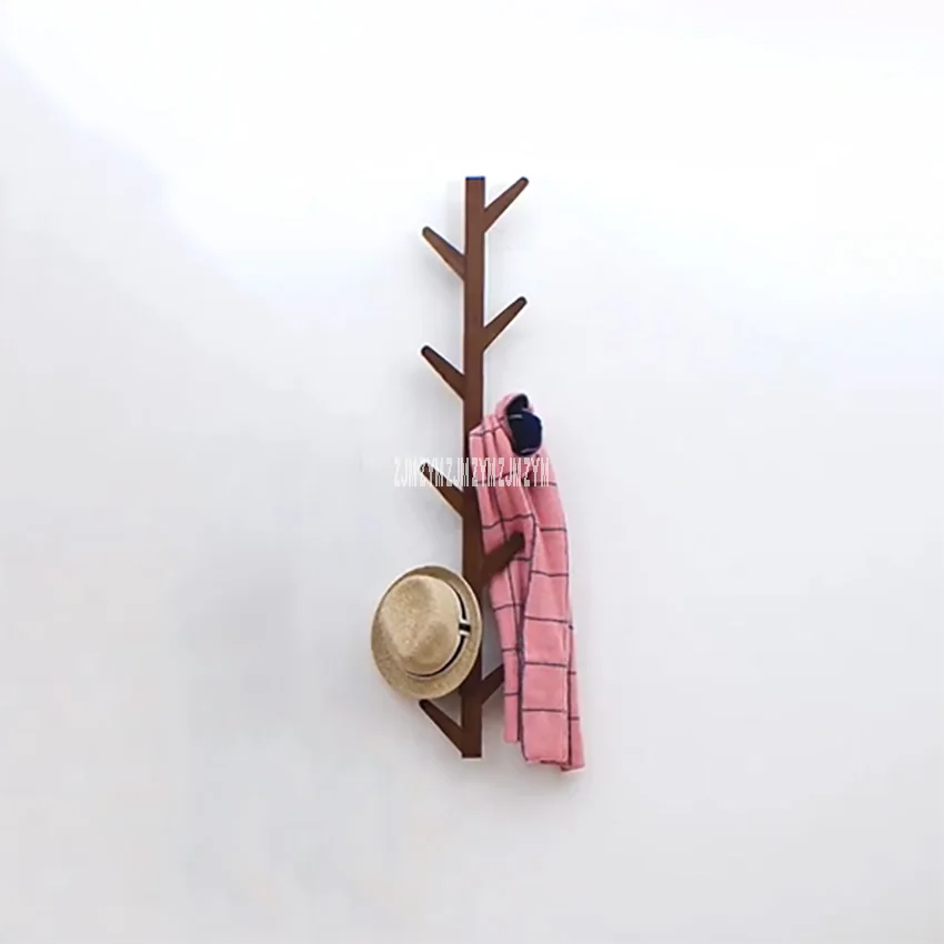 JP150420 креативные сумки для одежды дерево из цельного дерева настенная вешалка для пальто для гостиной спальни вешалка в качестве украшения настенная вешалка для дерева - Цвет: coffee color 10-hook