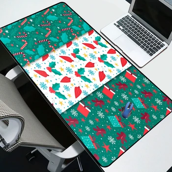 

Yuzuoan 90X40 Programming Game Mousepad Fashion Christmas Elements Lock Edge Durable Computer Keyboard Mat Rubber Coasters 60X30