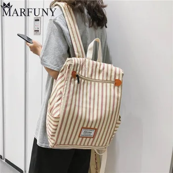

New Korean Style Canvas Backpack for Women 2019 Simple Fashion Youth Travel Backpack Leisure School Bag Tote For Teen Girl Bags