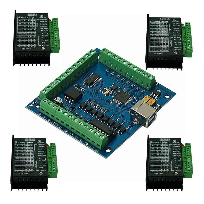 4 Axis Mach3 Breakout Board Stepper Motor Driver Controller Card for CNC Router 4 Axis Mach3 Breakout Board Stepper Motor Driver Controller Card for CNC Router