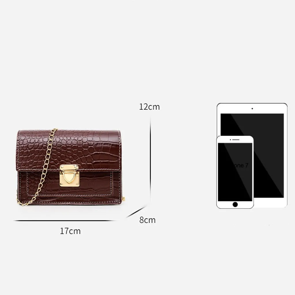 Elegant Crocodile Pattern Crossbody Bags for Women Small Square Leather Luxury Handbags Women Bags Designer Shoulder Bag#T2