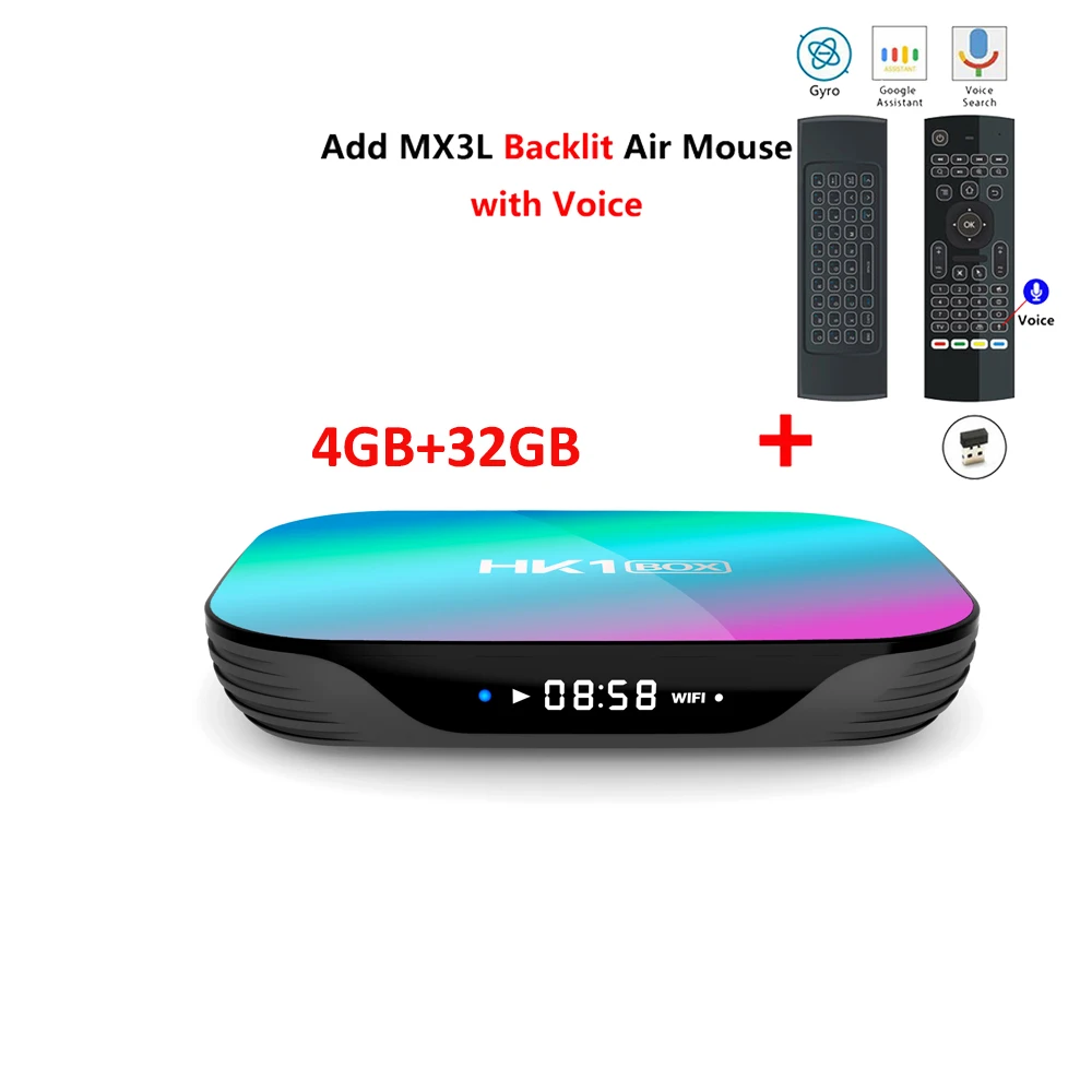 HK1 коробка Android Tv BOX AmlogicS905x3 Android9.0 4GB32GB 2.4G5G wifi 8K 4K HDR телеприставка 4GB 64GB BT USB3.0 1000M 1080PHK1 коробка - Цвет: 4GB32GBaddMX3Lmic