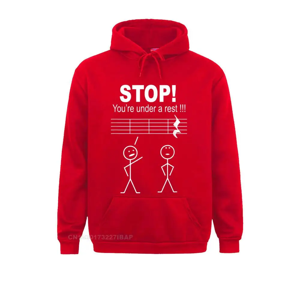 Stop You Are Under A Rest Funny Musician T Shirt Tee Men's Long Sleeve Sweatshirts Group Hoodies Hip Hop Chinese Style Clothes