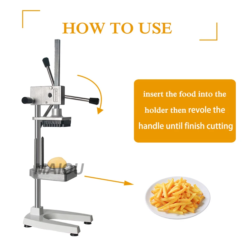 Manual Press Stainless Steel Fries Potato Cutters Shredded Apple Tools Handly Cutting Machine French Fry | Бытовая техника