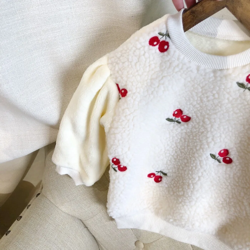 Baby Boys Girls Winter Sweater Knit Cherry Pullover Warm Long Sleeve Jacket Clothing Outfits Outerwear