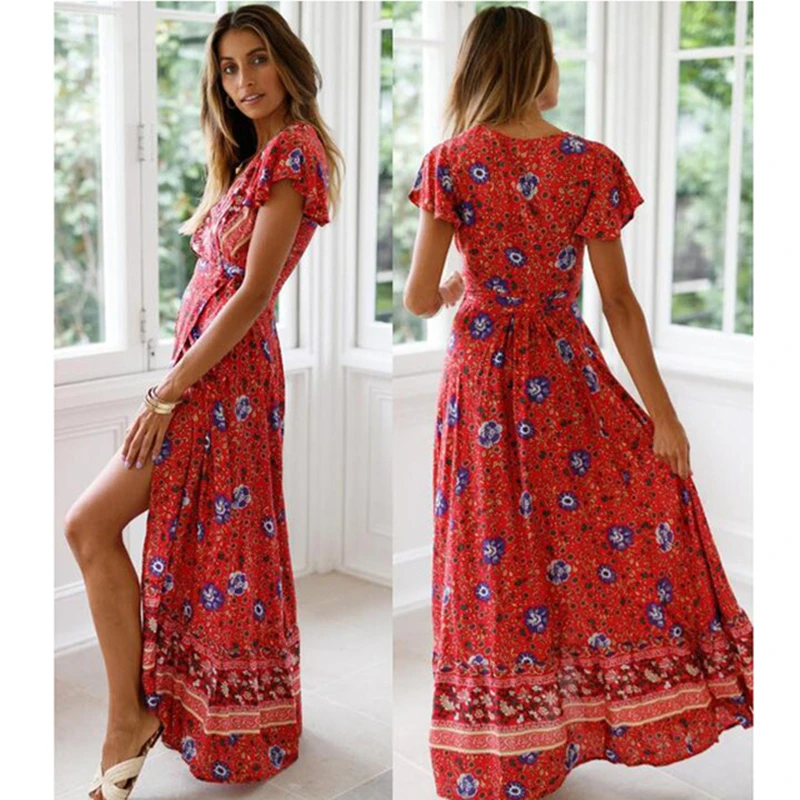 adidas red floral dress