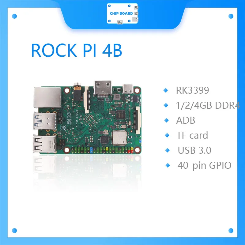 Rock Pi 4B V1.4 Rockchip Rk3399 Cortex Six Core Sbc/Computer A Scheda Singola Compatibile Con Display Raspberry Pi Ufficiale