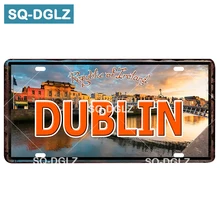 [SQ-DGLZ] DUBLIN City номерной знак оловянный винтажный металлический знак настенные Декорации для бара домашний декор живопись таблички художественный плакат