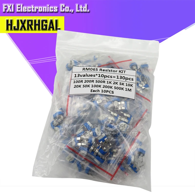130 шт = 13 видов RM 065 потенциометра обрезки 100ohm 1Mohm RM065 переменные резисторы набор