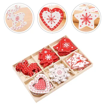 

1Set Christmas Pendant with Wooden Box Festival Tree Pendant Hanging Ornament