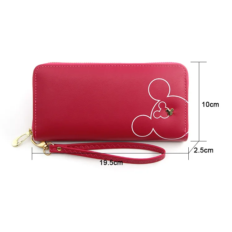 NEW Cute Design Wristband Women Long Clutch Wallet Female Money Purse Phone Pocket Large Capacity Lady Zipper Wallets Red Pink