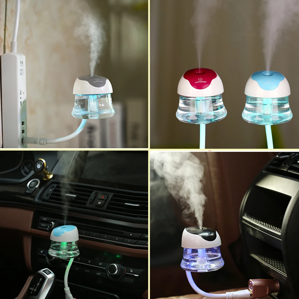 Аксессуары Led USB Электрический диффузор Портативный освежитель воздуха очиститель Автомобильный увлажнитель воздуха мини Тихий Домашний эфирное масло ароматерапия