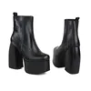 Termainoov Women Boots High Heels Chunky Platform Black Big Size 43 Winter Boots Knee High Boot Zipper Matrin Boot Party Shoes 6